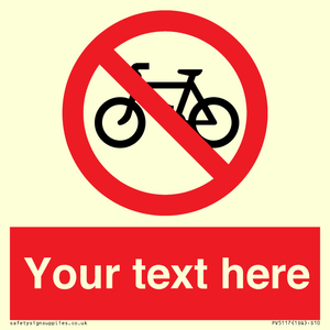 Custom No Cycling Sign